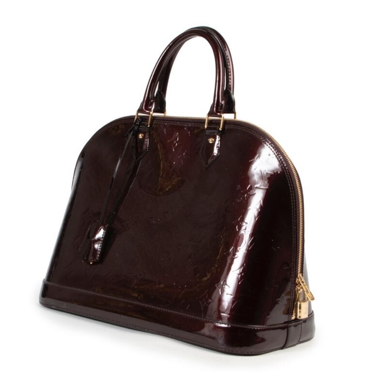 Louis Vuitton Alma MM Monogram Violette Vernis Leather Bag