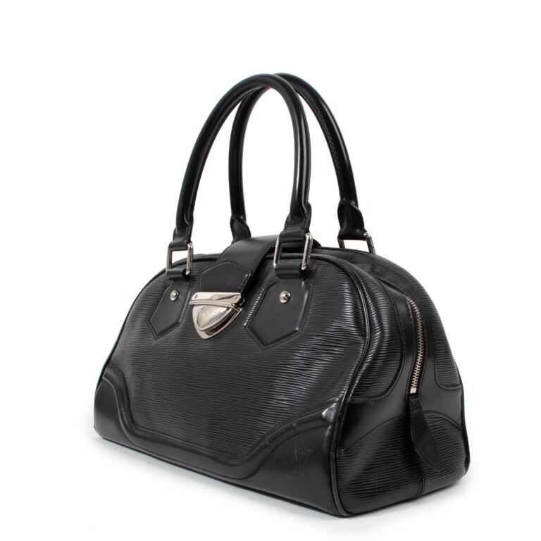 Louis Vuitton Black Epi Leather Montaigne Bowling Bag Labellov
