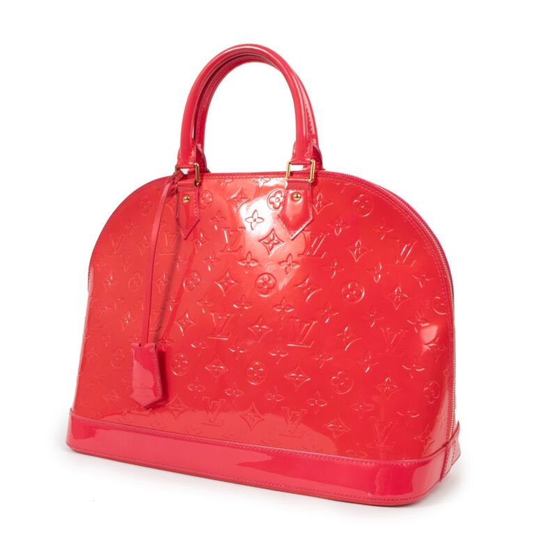 Louis Vuitton Rouge Grenadine Monogram Vernis Alma GM Bag