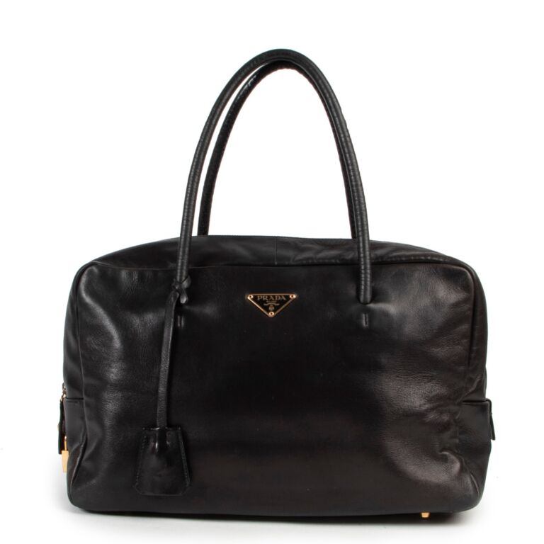 Prada Black Leather Shoulder Bag Labellov Buy and Sell