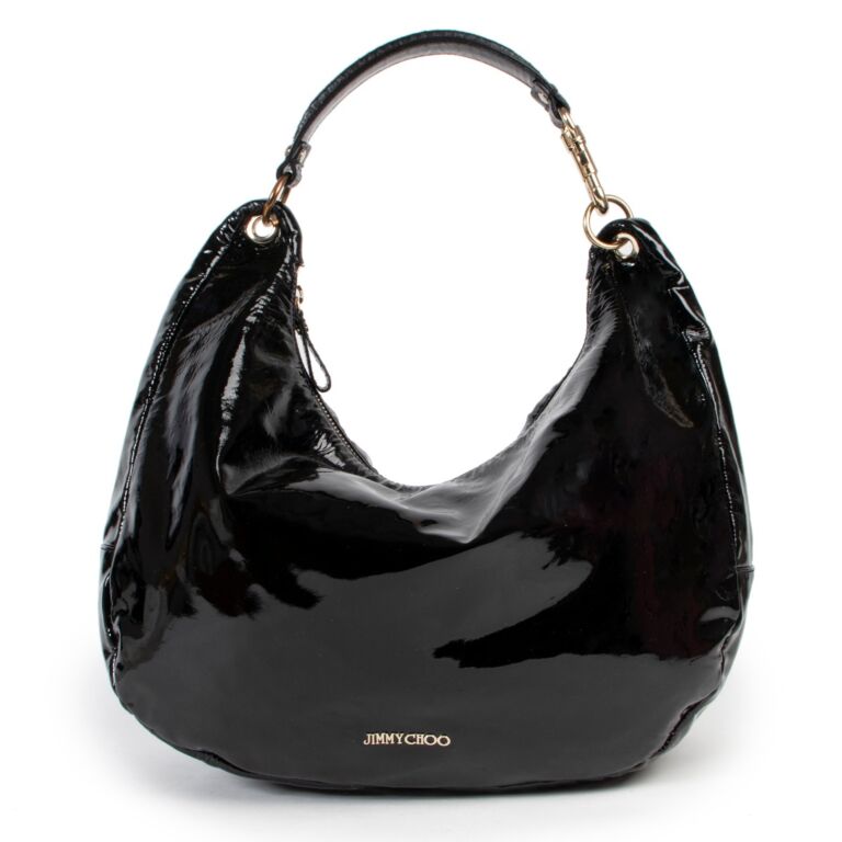 Jimmy Choo Black Patent Shoulder Bag Labellov Buy and Sell Authentic Luxury