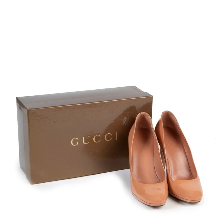 Gucci Nude Patent Leather Pumps size 38 Labellov Buy and Sell Authentic Luxury