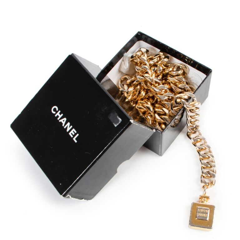 Chanel Vintage Gold Chain Belt with Coco Perfume Bottle – I MISS