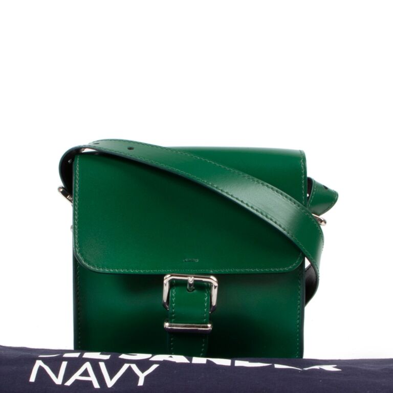 Jil Sander Navy Green Crossbody Labellov Buy and Sell