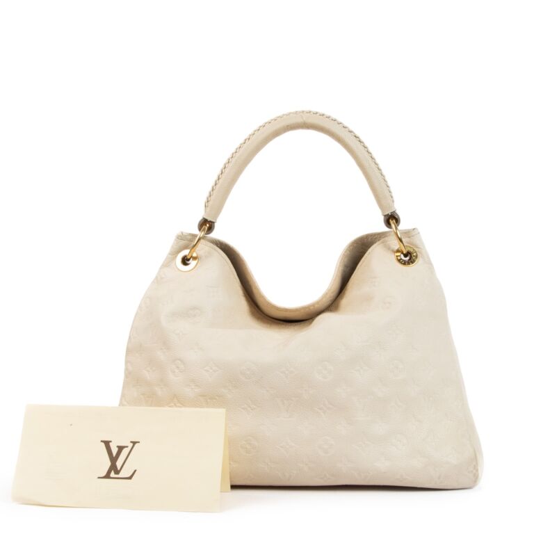 LOUIS VUITTON Artsy MM Empreinte Leather Shoulder Bag Cream