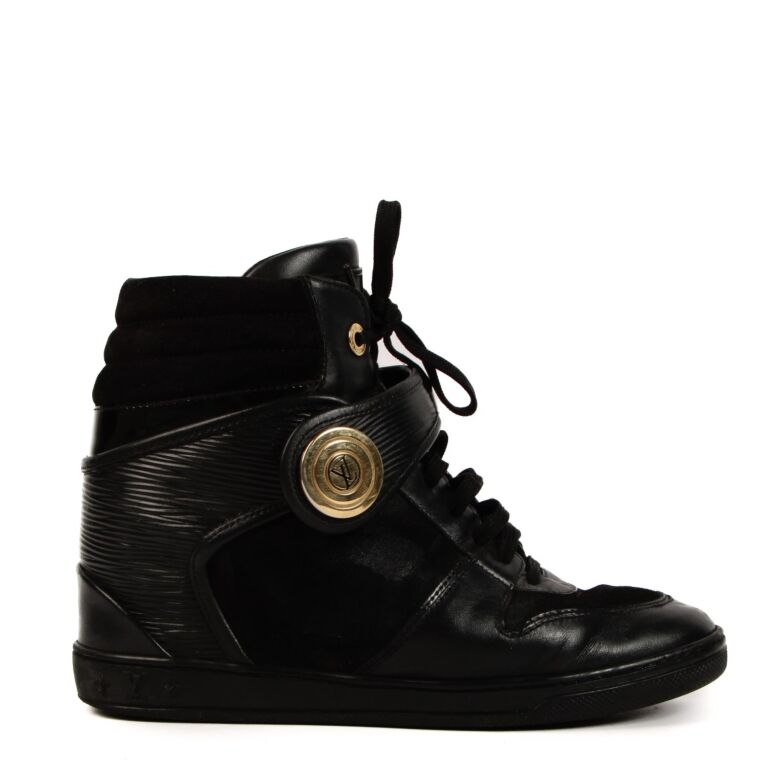 Louis vuitton outlet black wedge sneakers