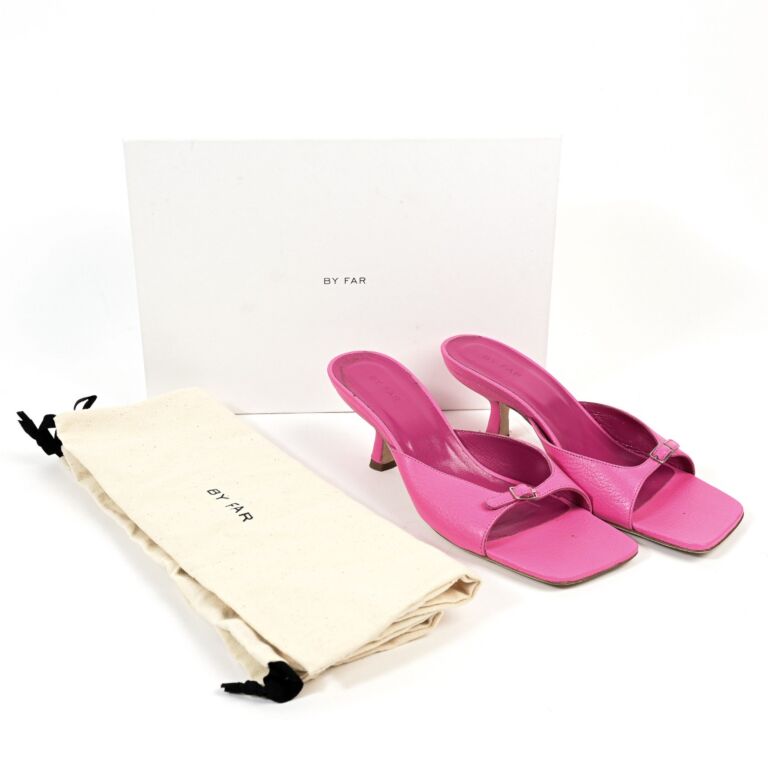 By Far Pink Erin Mule Sandals Size 38 Labellov Buy and