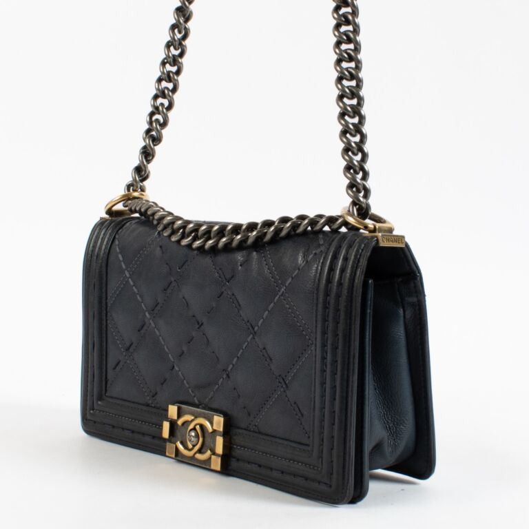 Chanel Blue Boy Medium Stitch Crossbody ○ Labellov ○ Buy