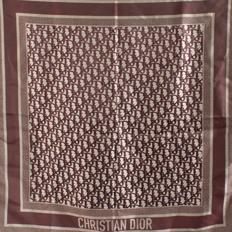 Christian Dior Oblique 70 Burgundy Scarf ○ Labellov ○ Buy