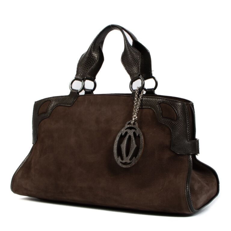 Cartier Brown Suede Marcello Shoulder Bag Labellov Buy and