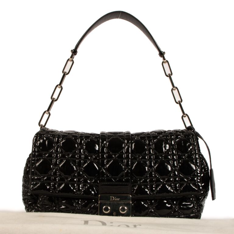 Christian Dior Black Patent Leather New Lock Bag ○ Labellov
