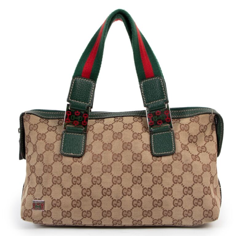 Gucci Web GG Canvas Small Tote Bag Labellov Buy and Sell