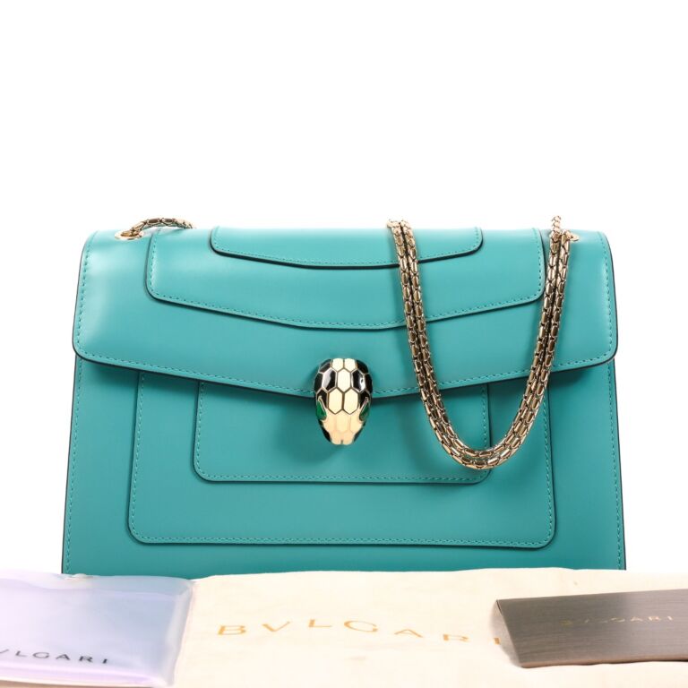 Bulgari Turquoise Serpenti Forever Shoulder Bag ○ Labellov ○ Buy and Sell  Authentic Luxury