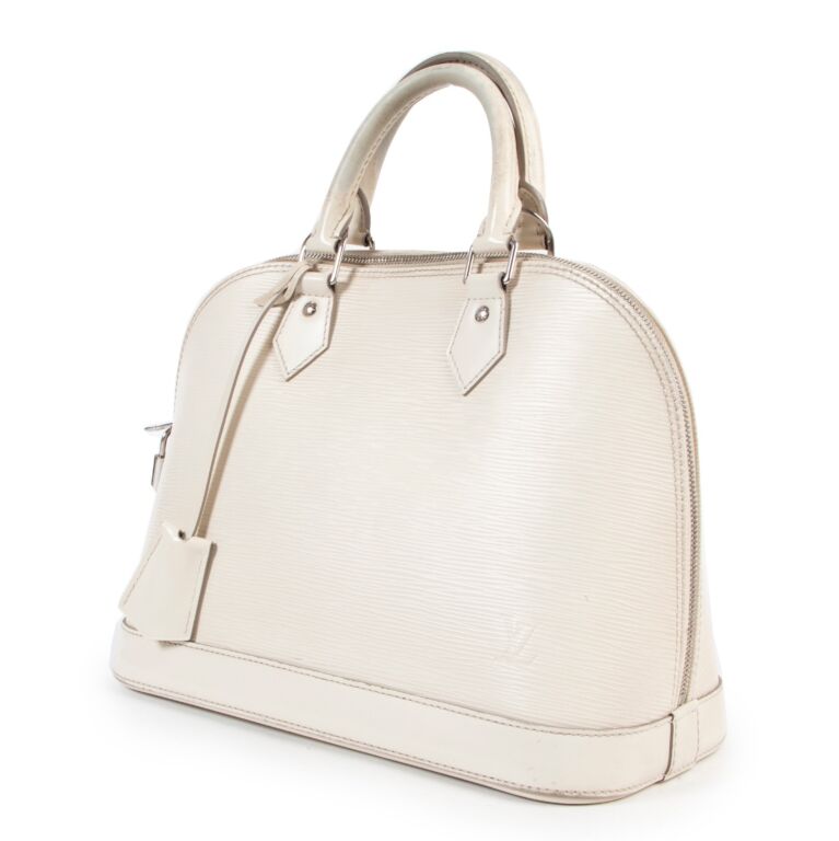 Louis Vuitton white Alma BB Top-Handle Bag