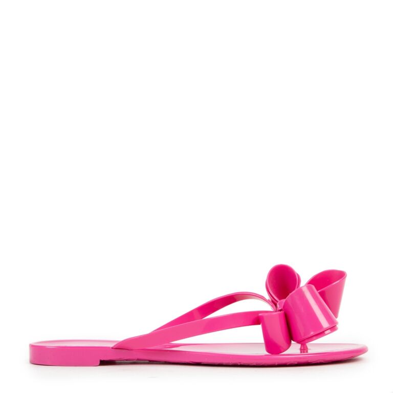 Valentino Garavani Pink Jelly Bow Sandals Size 37 Labellov