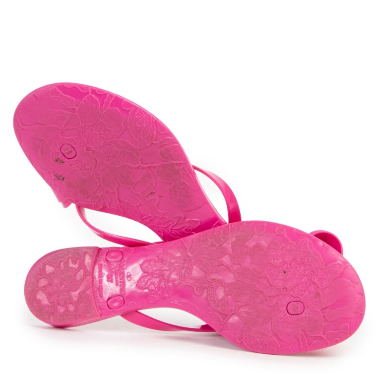 Valentino Garavani Pink Jelly Bow Sandals Size 37 Labellov