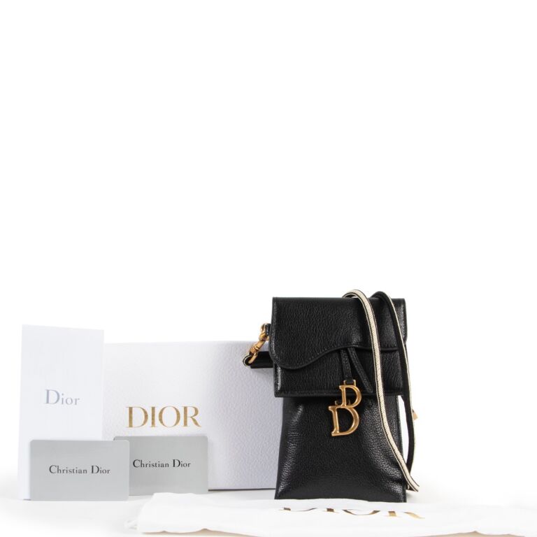 Dior Saddle Shiny Black Multifunction Pouch ○ Labellov ○ Buy and