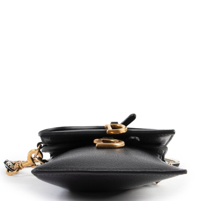 Dior Saddle Shiny Black Multifunction Pouch ○ Labellov ○ Buy and