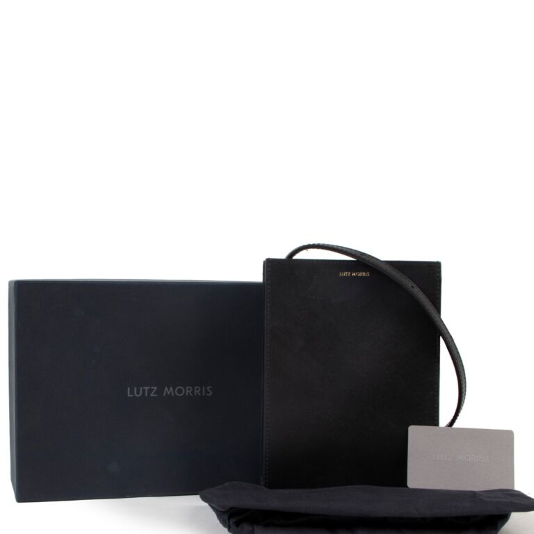 Lutz Morris Black Lizard Parker Grained-Leather Crossbody Bag 