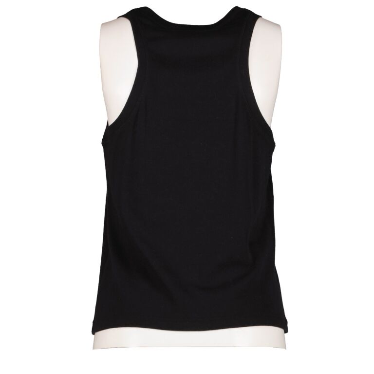 Christian Dior Black Logo Peace Sign Crystal Tank Top - size