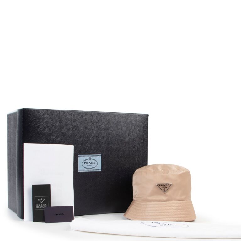 Prada Re-Nylon Bucket Hat Cameo Beige - Size M ○ Labellov