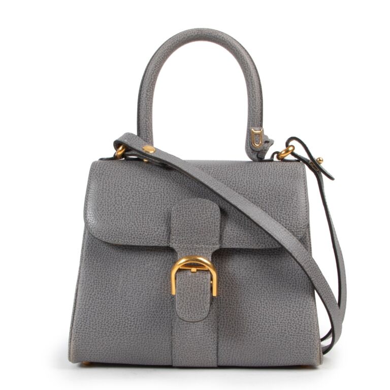 Delvaux Grey Brillant Mini Strap Labellov Buy and Sell Authentic Luxury