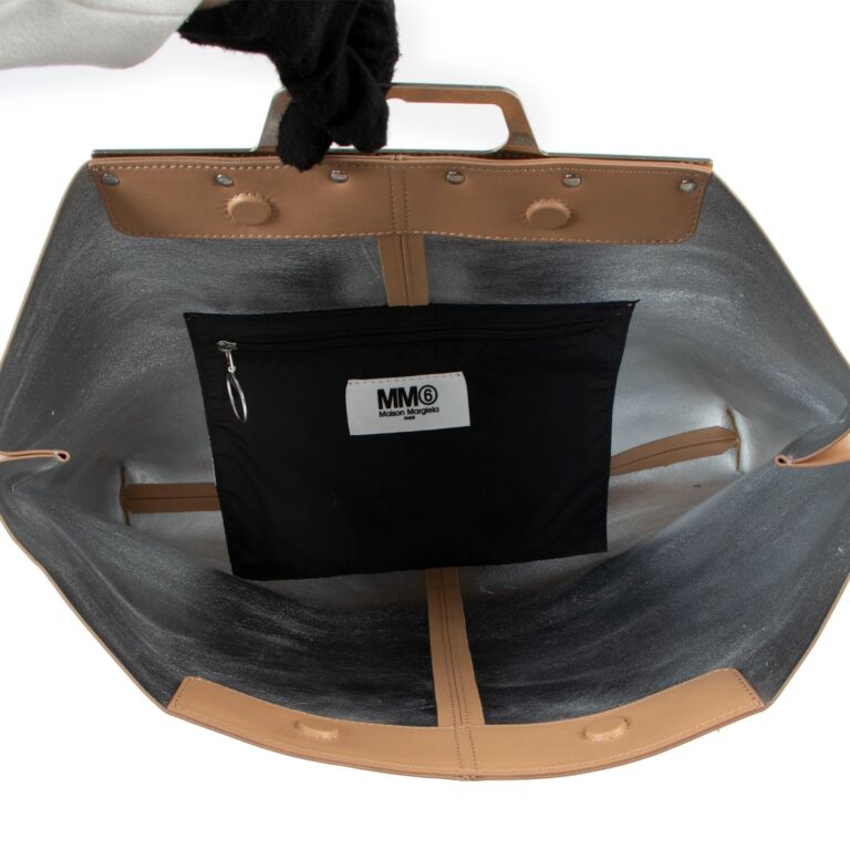 MM6 Maison Margiela Beige Metal Handle Tote Bag Labellov Buy