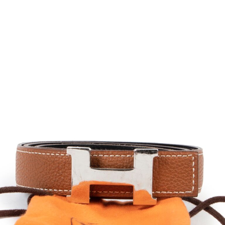 H Martelee belt buckle & Leather strap 32 mm