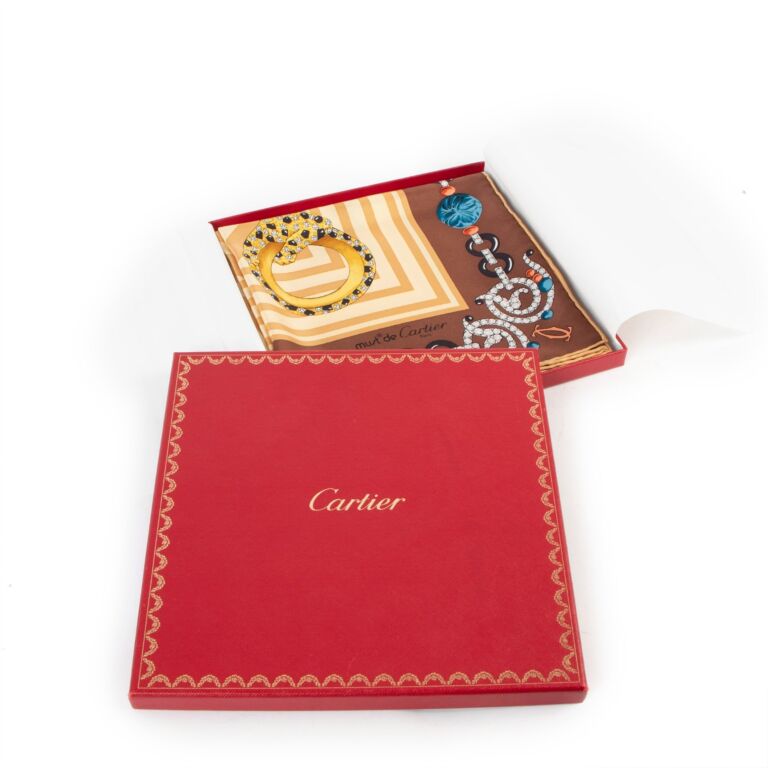 Must de Cartier Multicolor Jewelry Print Silk Scarf