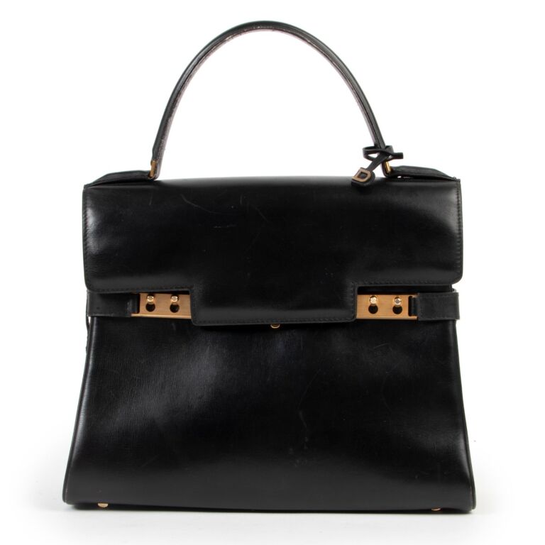 Delvaux Black Tempête MM Leather Top Handle Bag Labellov Buy and Sell ...