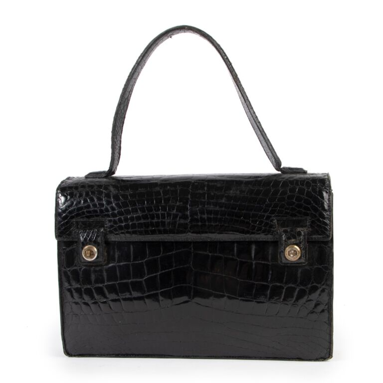 Delvaux Black Leather Mini Le Brillant Top Handle Bag at 1stDibs