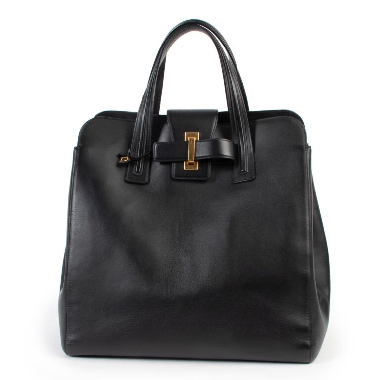 Delvaux Black Simplissime N/S Tote Top Handle Bag Labellov Buy and Sell ...