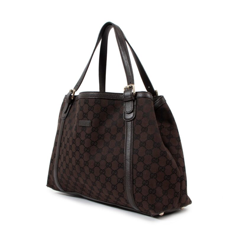 GUCCI MONOGRAM BLACK CANVAS TALL TOTE BAG (143423) - CRTBLNCHSHP