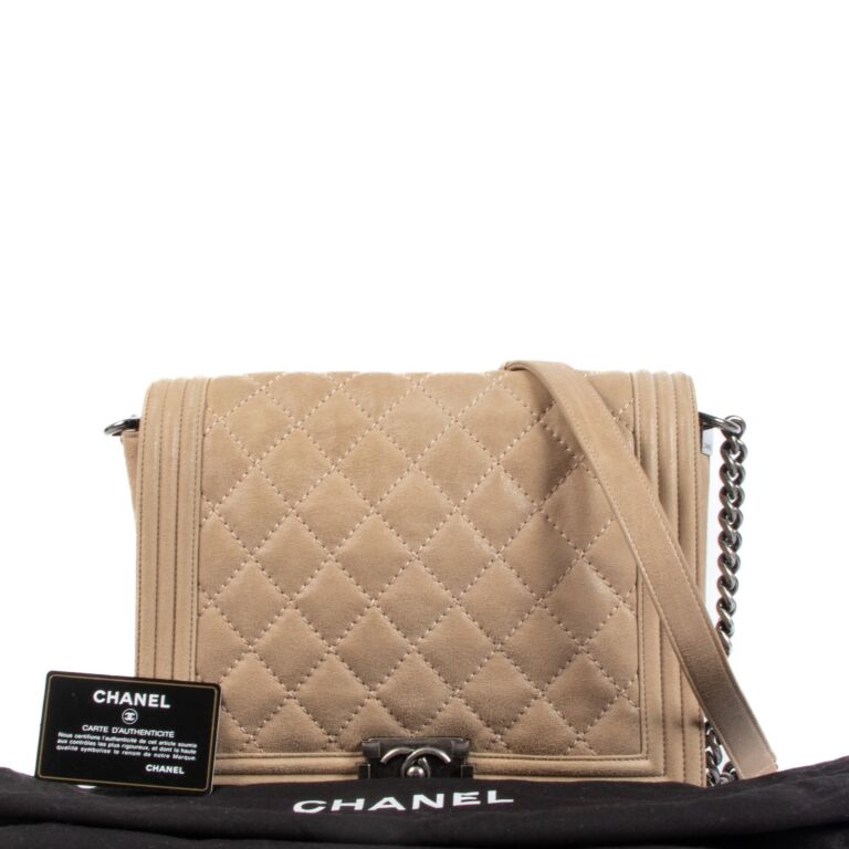 Chanel boy beige hotsell