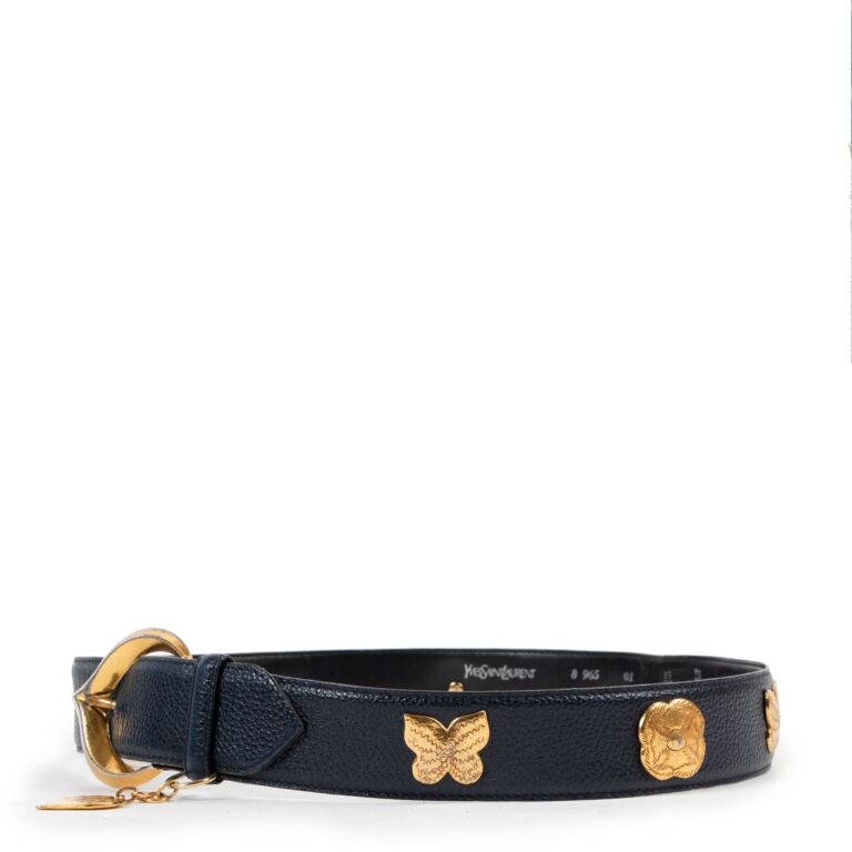 Yves Saint Laurent ブラックベルト カサンドラ ベルト（ブラックレザー） | Saint Laurent サン