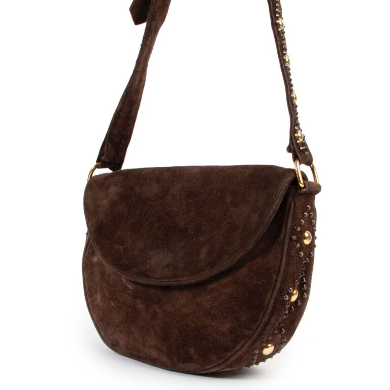 Saint Laurent Brown Suede Crossbody Labellov Buy and Sell