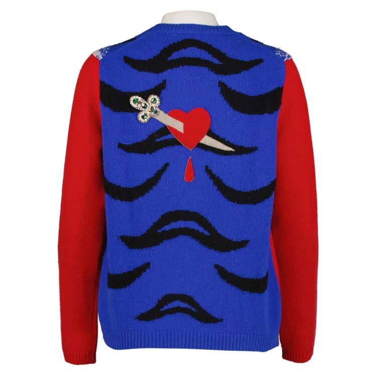 Gucci Red Tiger Knit Sweater Jumper - Size M ○ Labellov ○ Buy