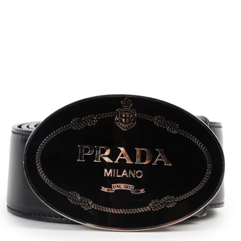 Prada Black Leather Belt - Size 80 ○ Labellov ○ Buy and