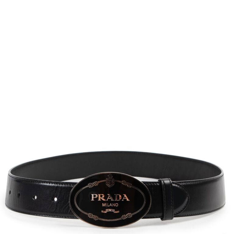 【関税&送料込】Prada Black Leather Reversible Belt Prada Reversible Leather Belt | Black | FARFETCH