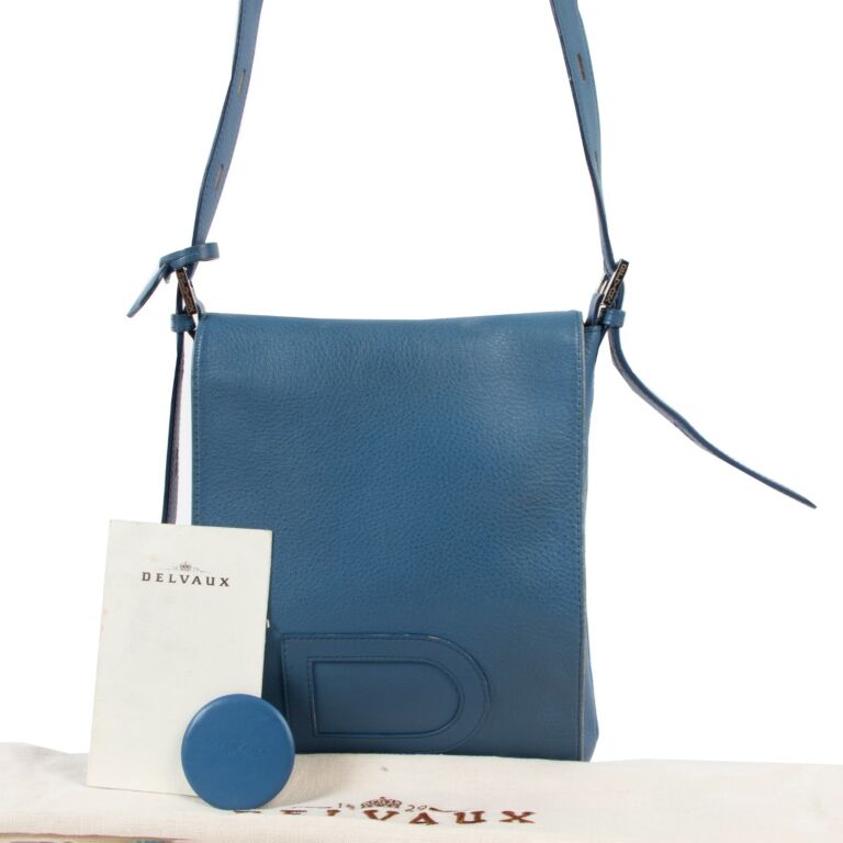 Delvaux Louise Baudrier PM Polo Bleu Royal Crossbody Bag