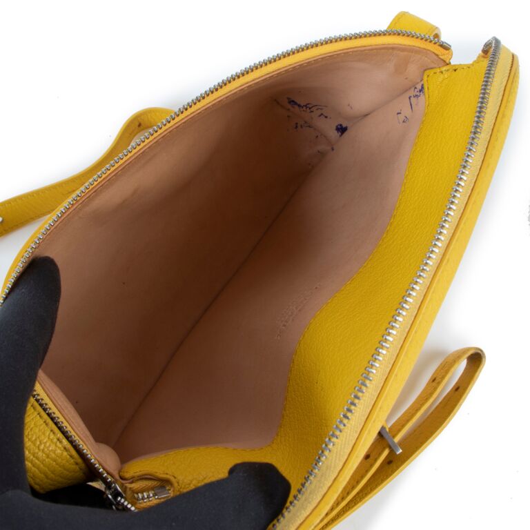 Delvaux Marie PM Yellow Chèvre Glaceé Souple Crossbody Bag