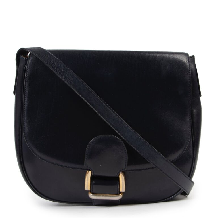 Delvaux Dark Blue Leather Crossbody Labellov Buy and Sell Authentic Luxury