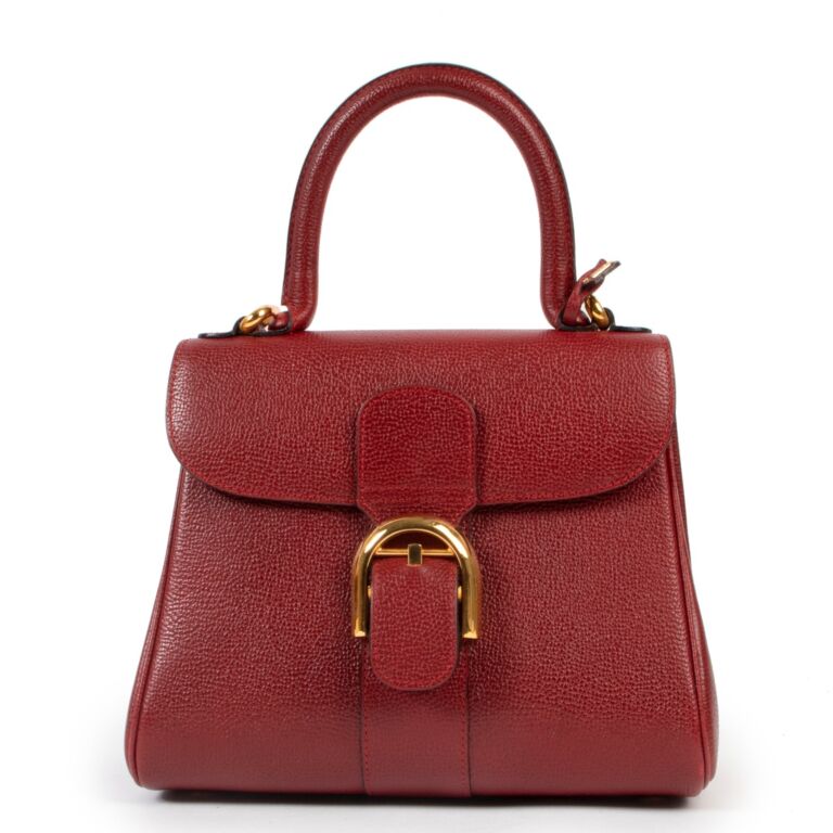 Delvaux Red Leather PM Brillant Top Handle Labellov Buy and Sell ...