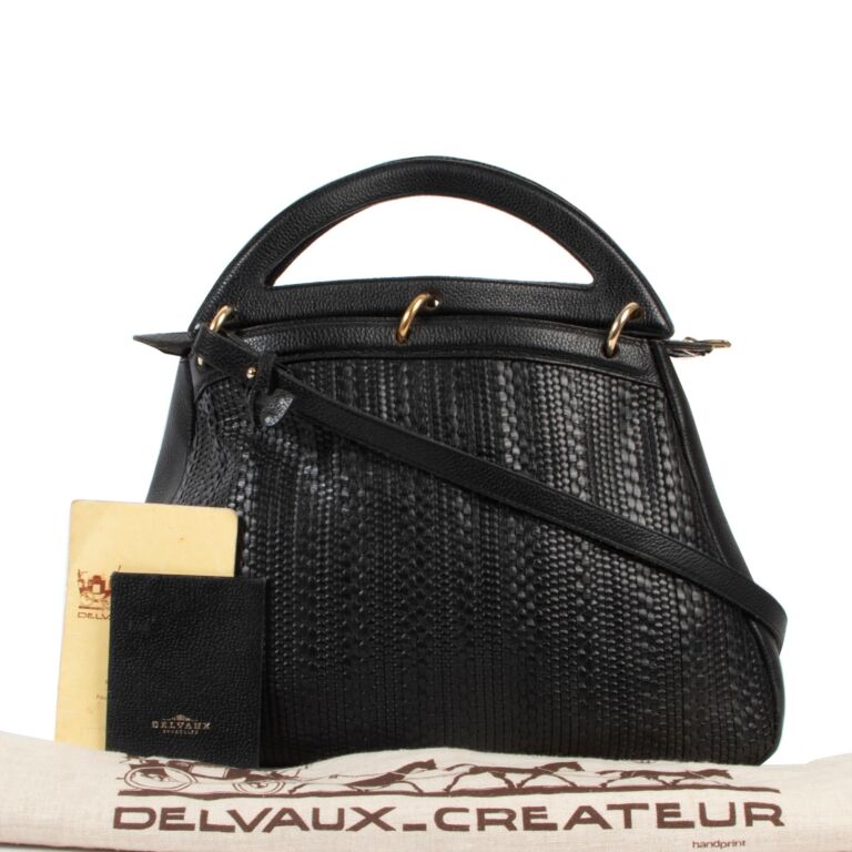 Delvaux Blue Toile De Cuir Shoulder Bag Labellov Buy and