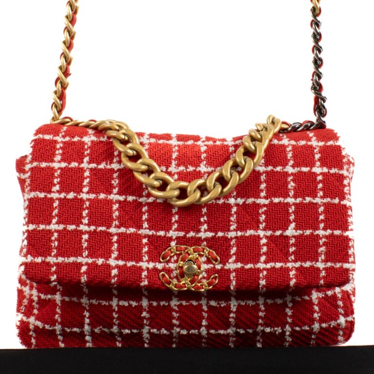 Chanel Red Tweed Large Chanel 19 Bag ○ Labellov ○ Buy and Sell