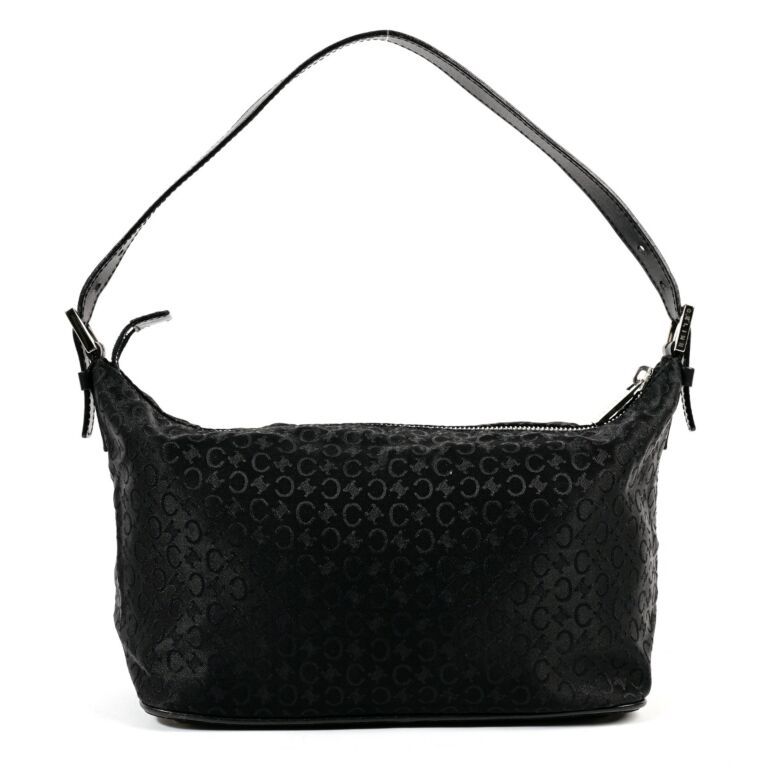 Celine Vintage Black Monogram Baguette Shoulder Bag Labellov