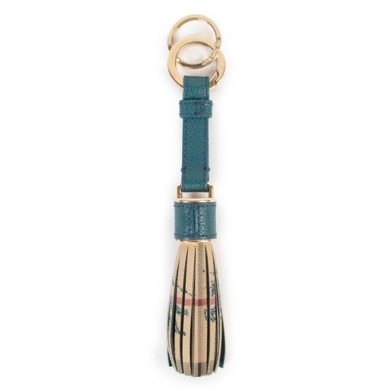 Burberry Blue Monogram Tassel Keychain ○ Labellov ○ Buy and Sell Authentic  Luxury