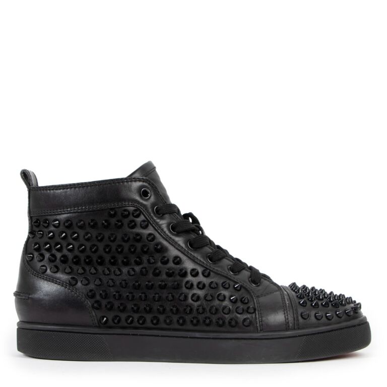 Christian louboutin black spikes hot sale