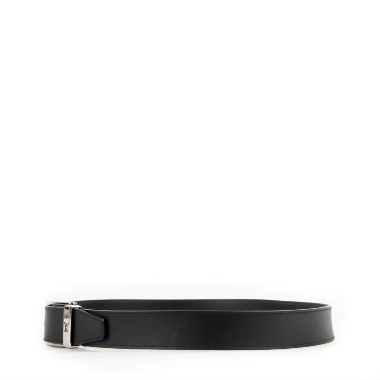 Louis Vuitton Black Leather Pont Neuf 35 mm Belt ○ Labellov