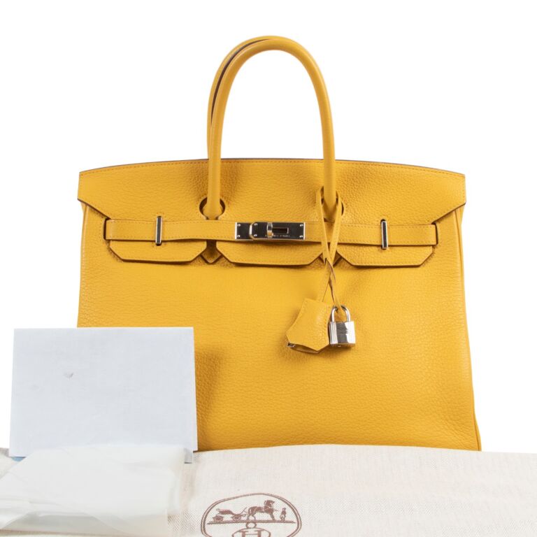 Yellow Handbag Style - Kim Kardashian Hermes Birkin Bag Yellow.